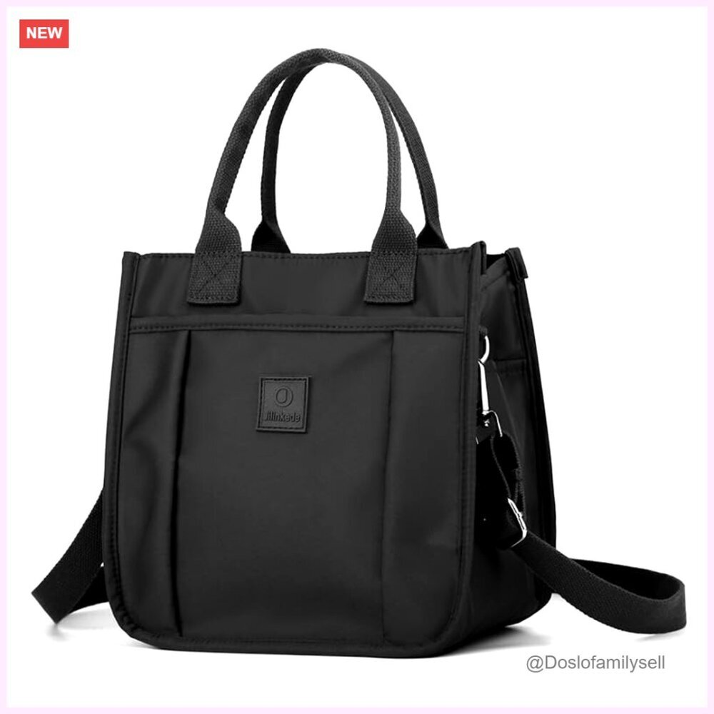 Nylon Tote Bag with Zipper Crossbody Satchel Hobo Messenger